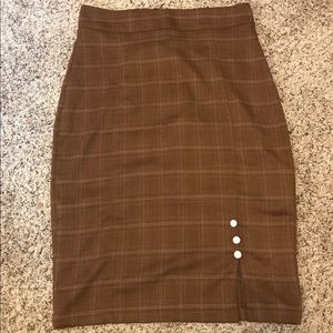 Brown pencil skirt